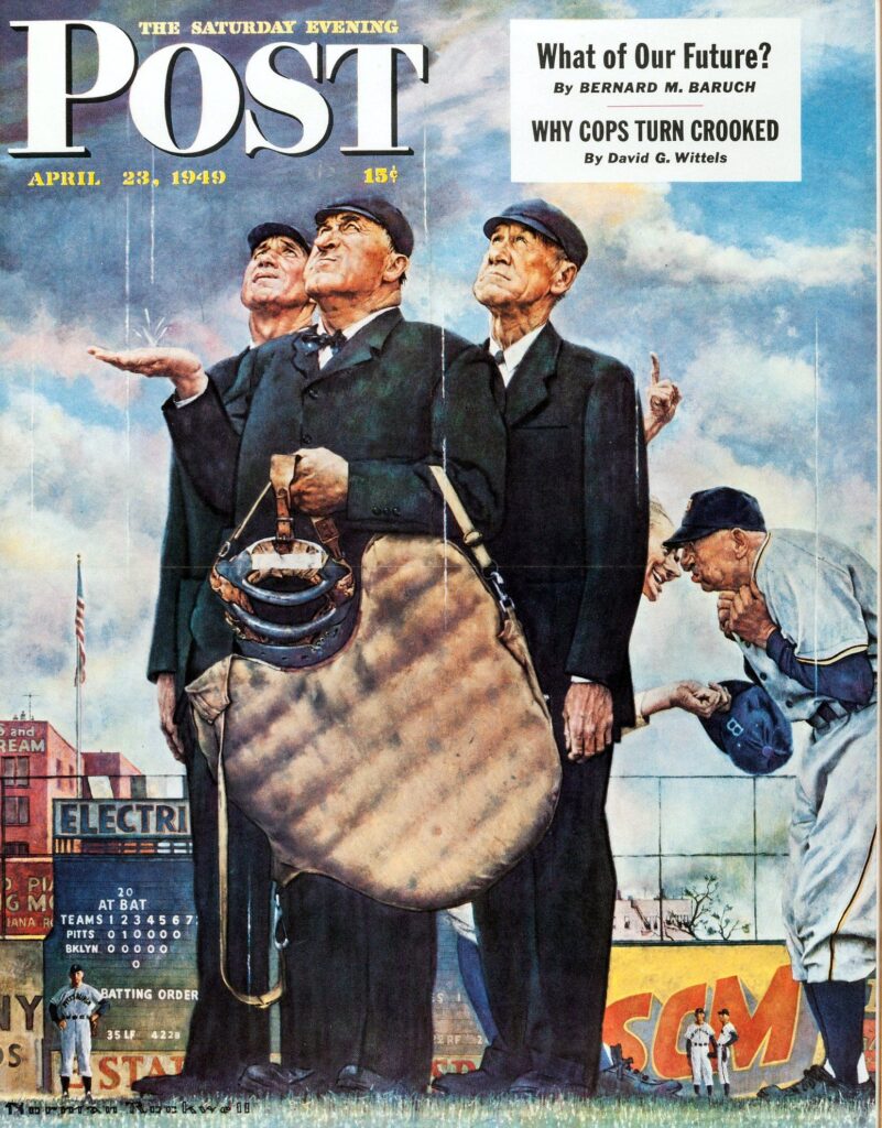 "Tough Call" by Norman Rockwell for The Saturday Evening Post